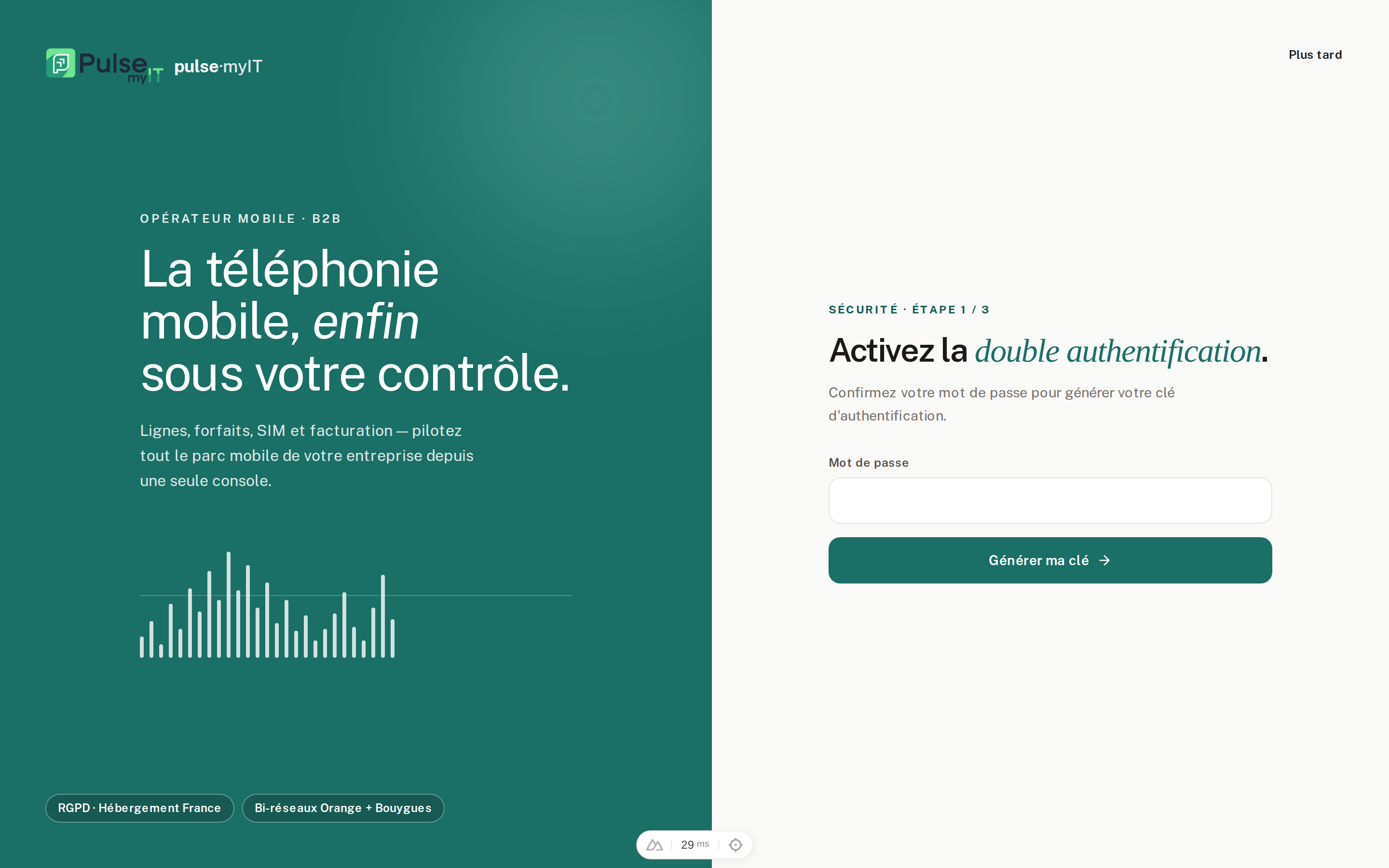 Activation de la double authentification